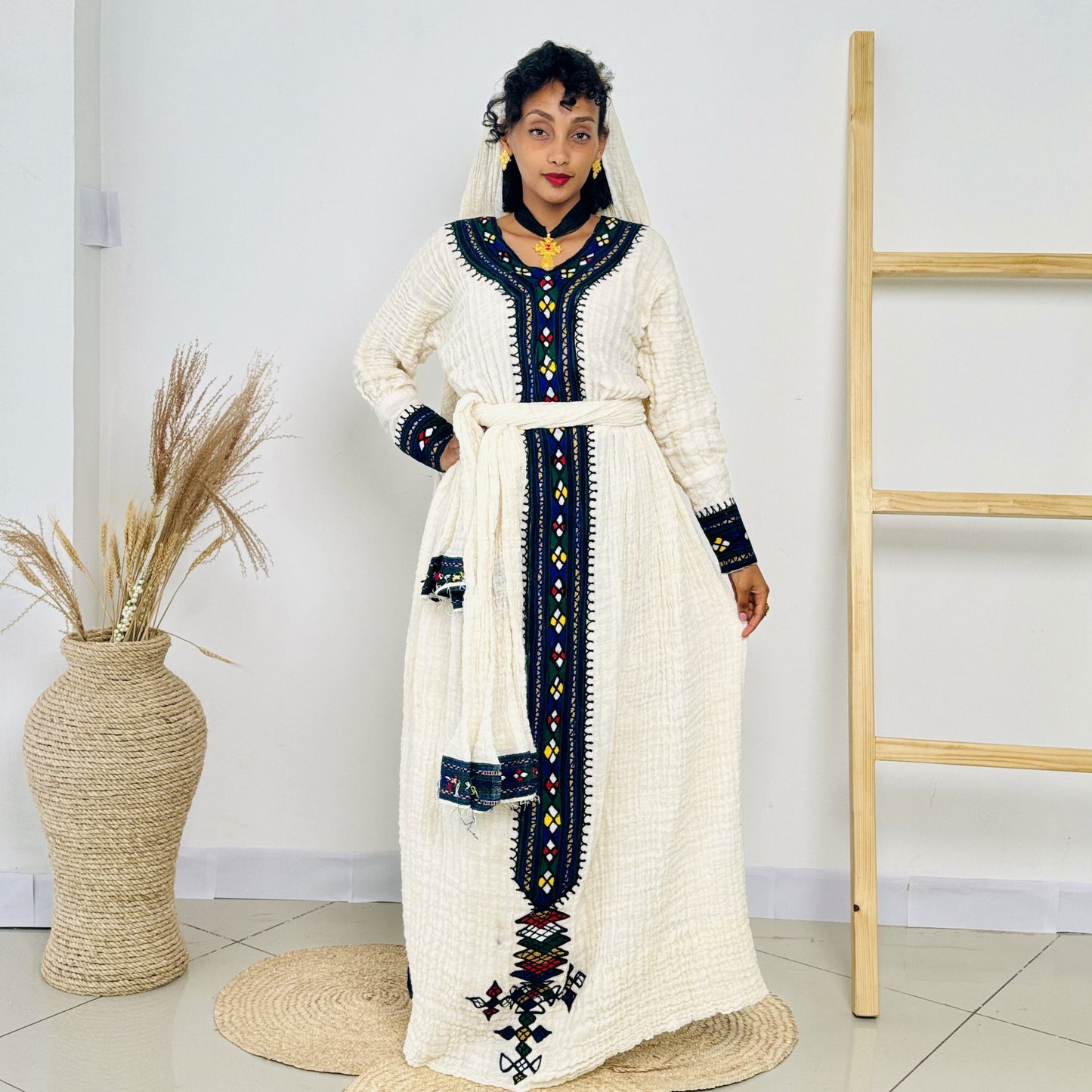 Black Habesha Dress Stunning Pattern Ethiopian Dress Hab37