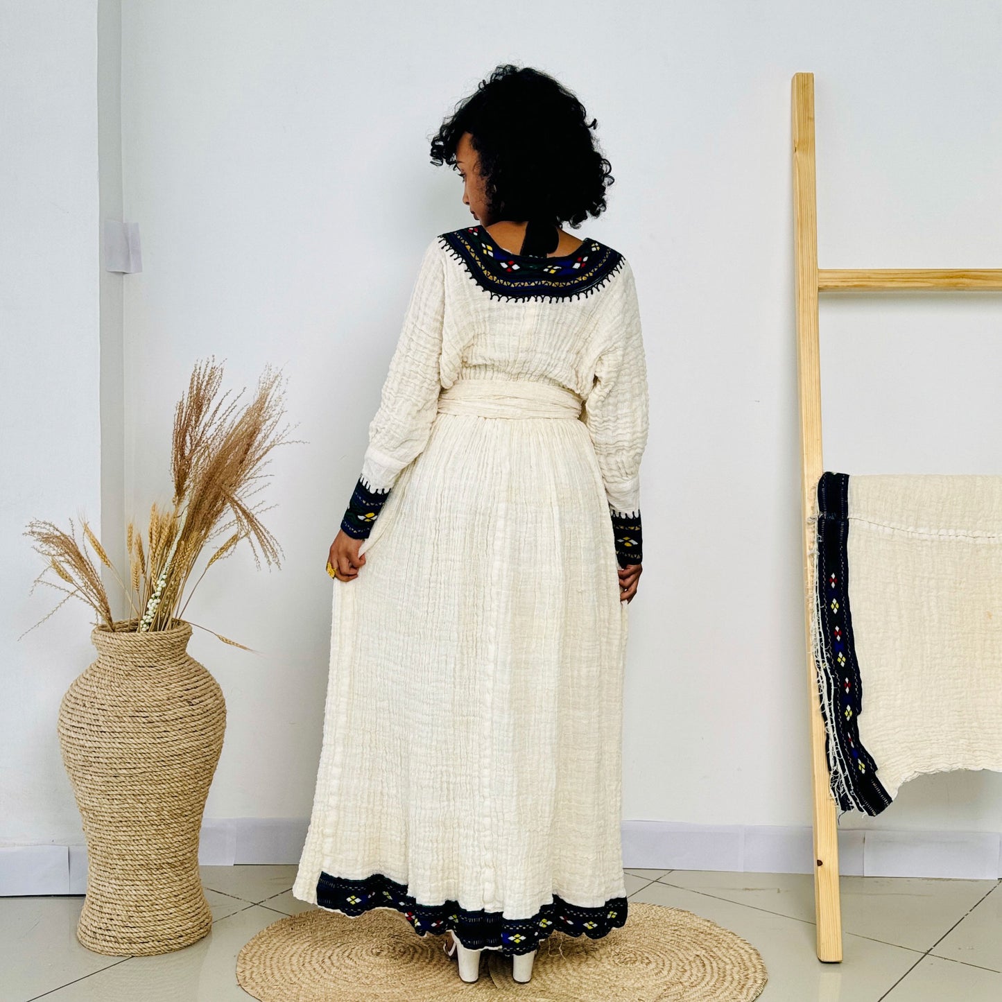 Black Habesha Dress Stunning Pattern Ethiopian Dress Hab37
