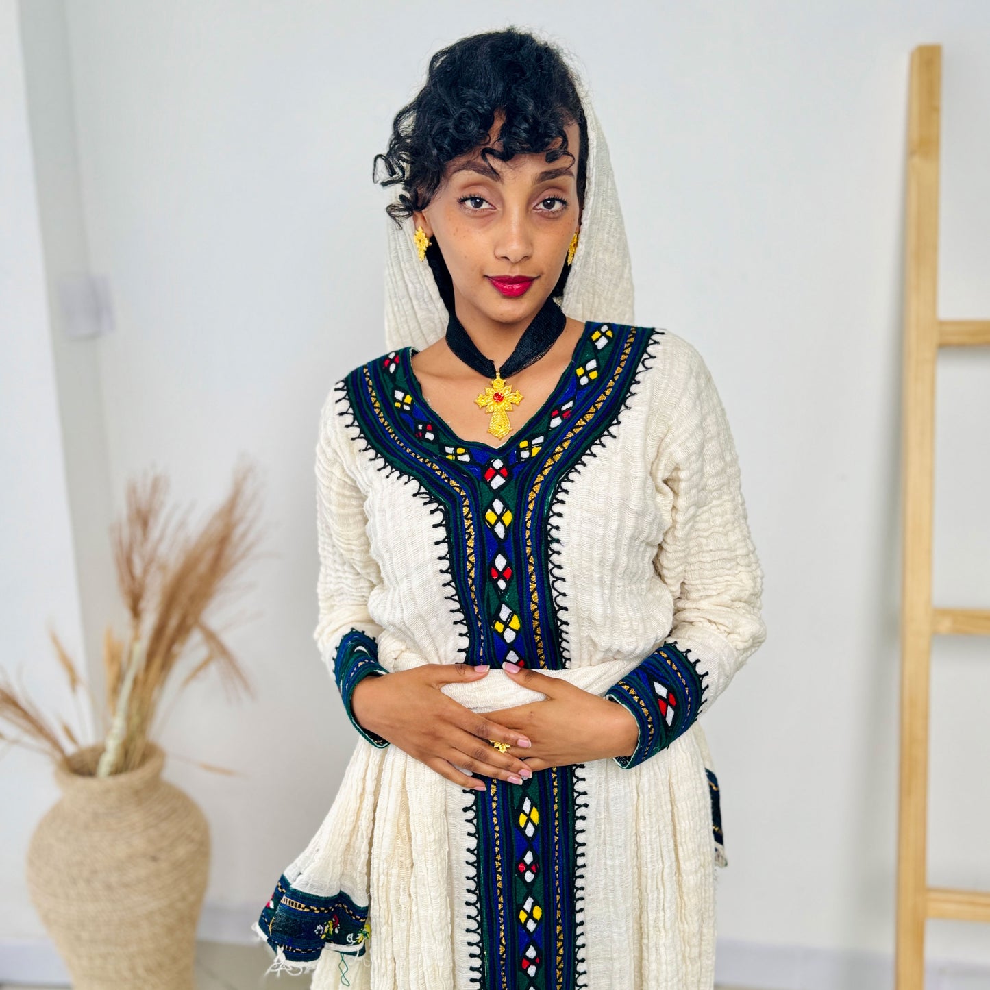 Black Habesha Dress Stunning Pattern Ethiopian Dress Hab37