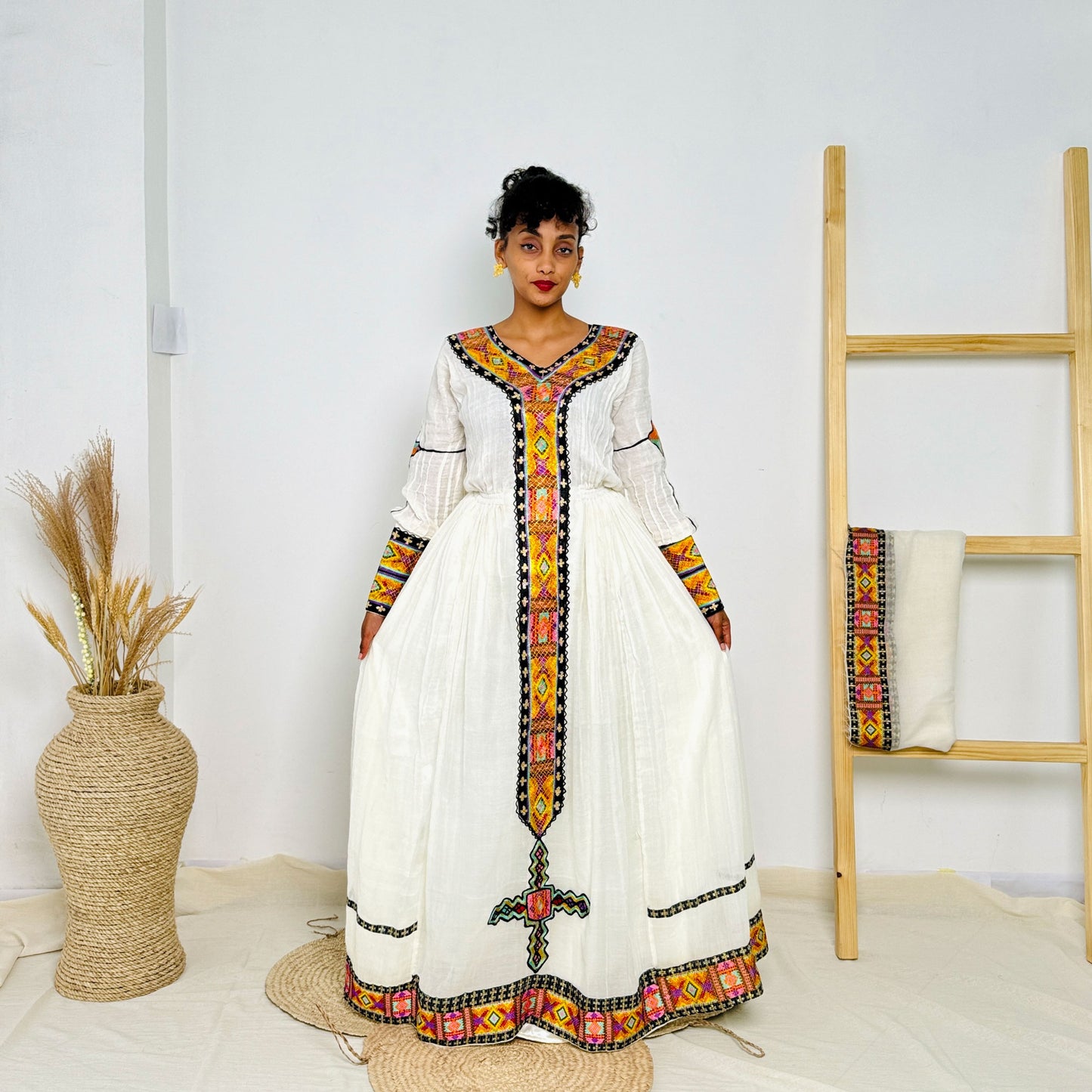 Colorful Habesha Dress Intricate Patterns Ethiopian Dress Hab30