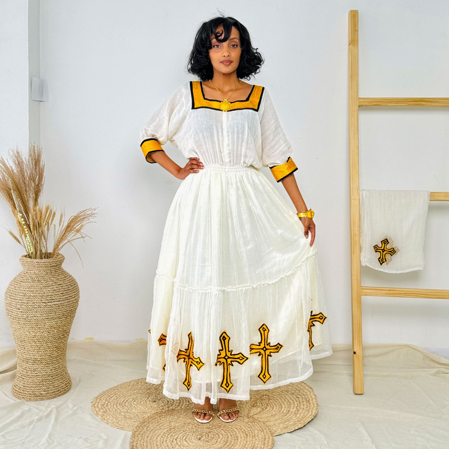 Simple Yellow Habesha Dress