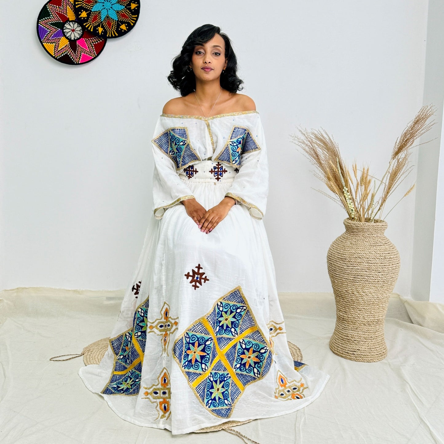 Habesha Dress | Elegant Full-Sleeve Design |Habesha Events Dress | Handwoven Cotton Hab61