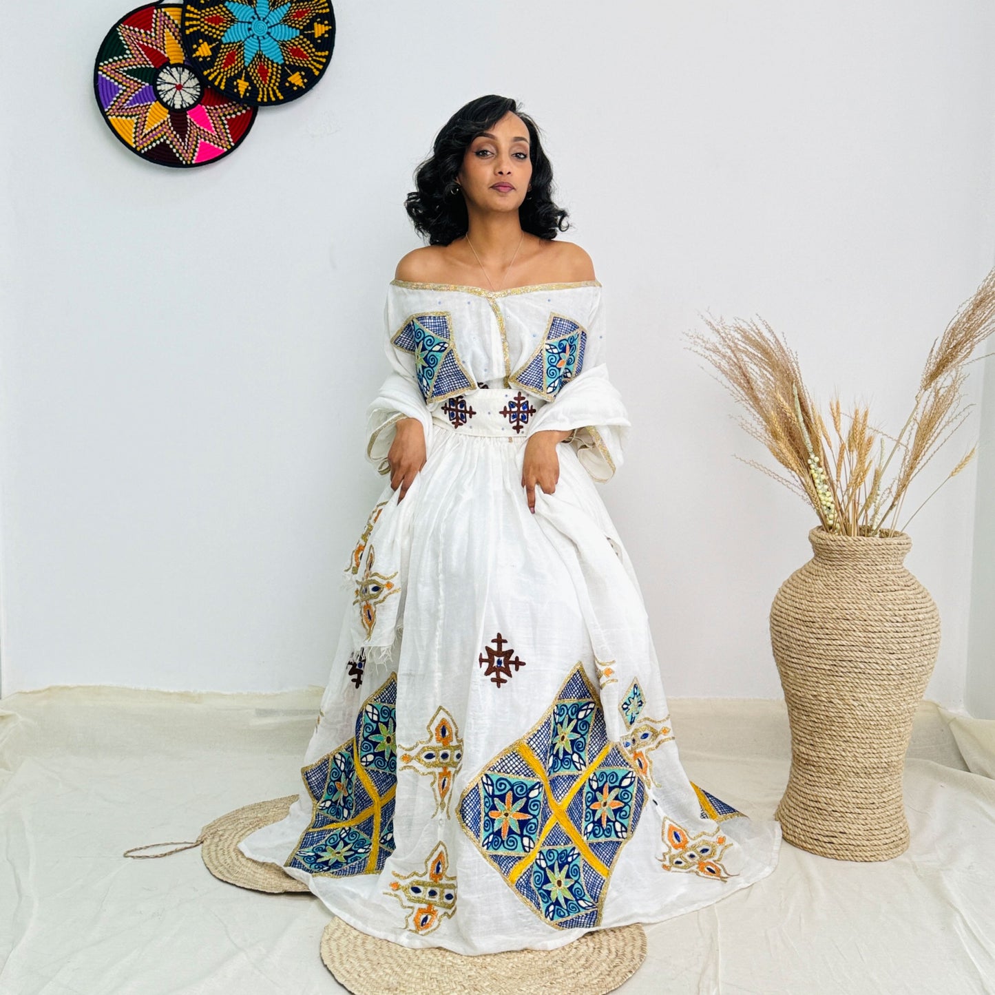 Habesha Dress | Elegant Full-Sleeve Design |Habesha Events Dress | Handwoven Cotton Hab61