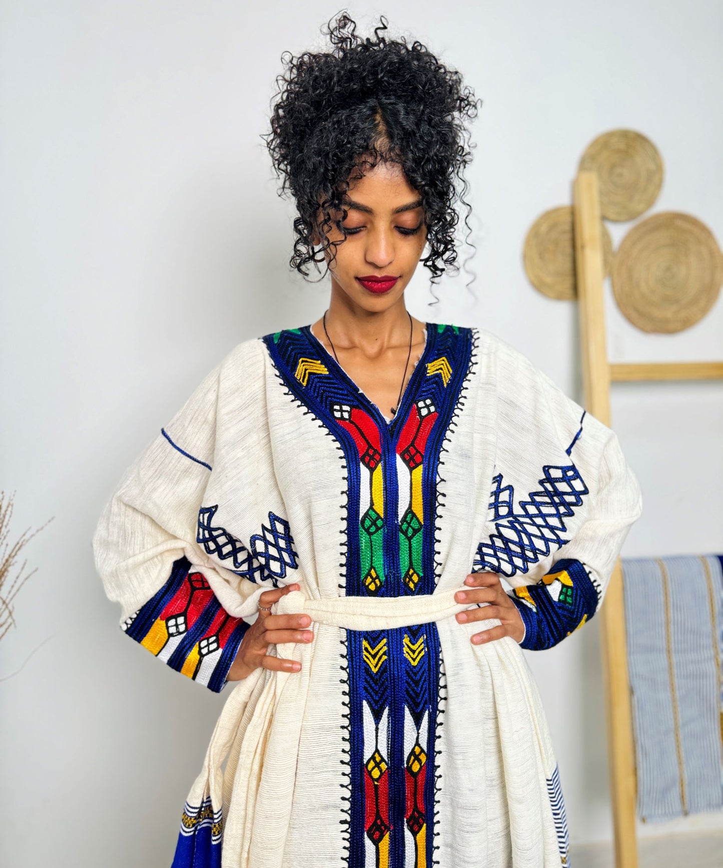 Handwoven Ethiopian Habesha Kemis | Elegant Traditional Dress with Vibrant Tibeb Embroidery | Timeless & Graceful Hab138