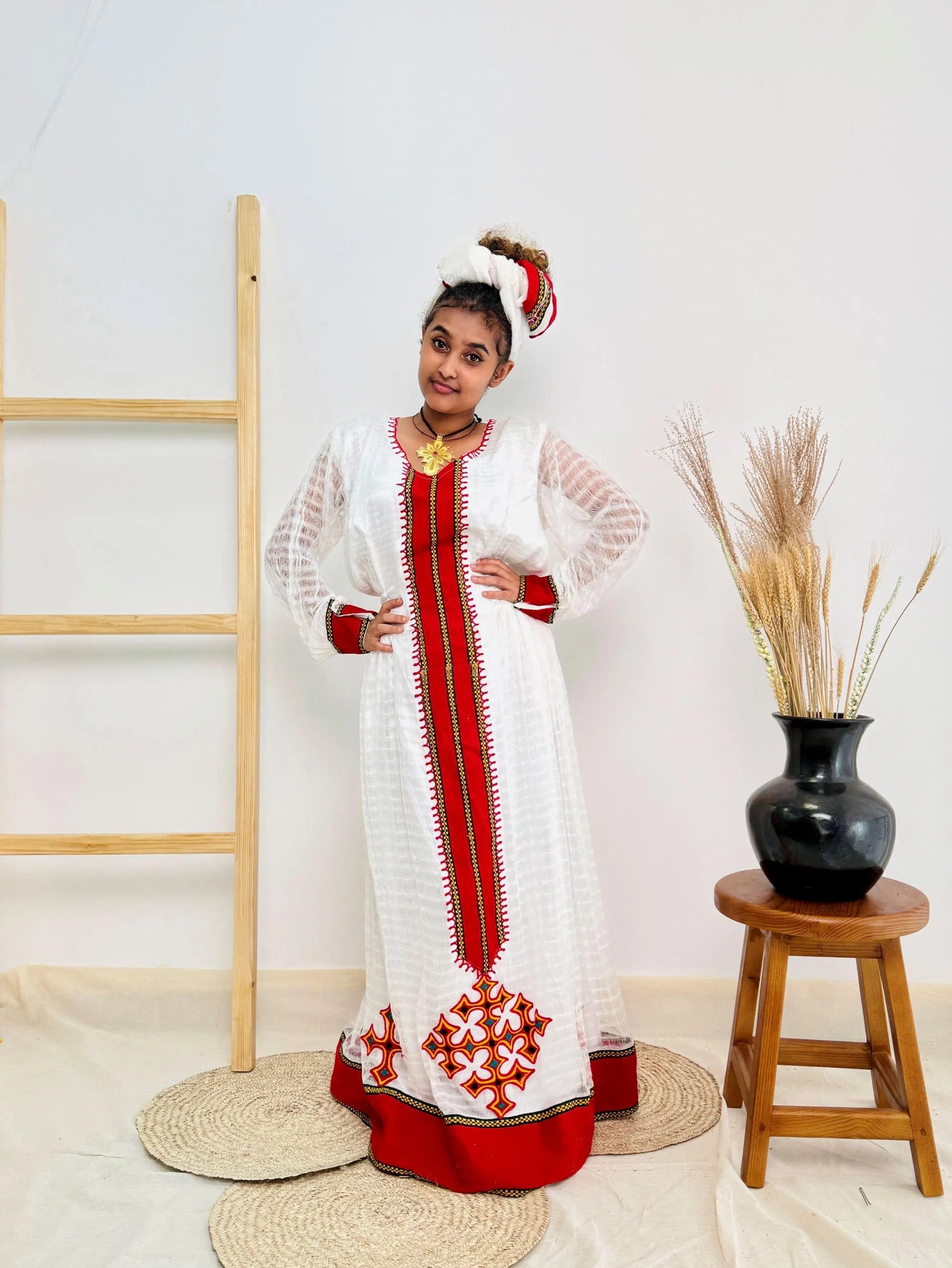 Traditional Ethiopian Dress | Habesha Kemis | Handwoven Cotton Dress | Ethiopian Cultural Dress | Eritrean Dress | Handmade Hab184