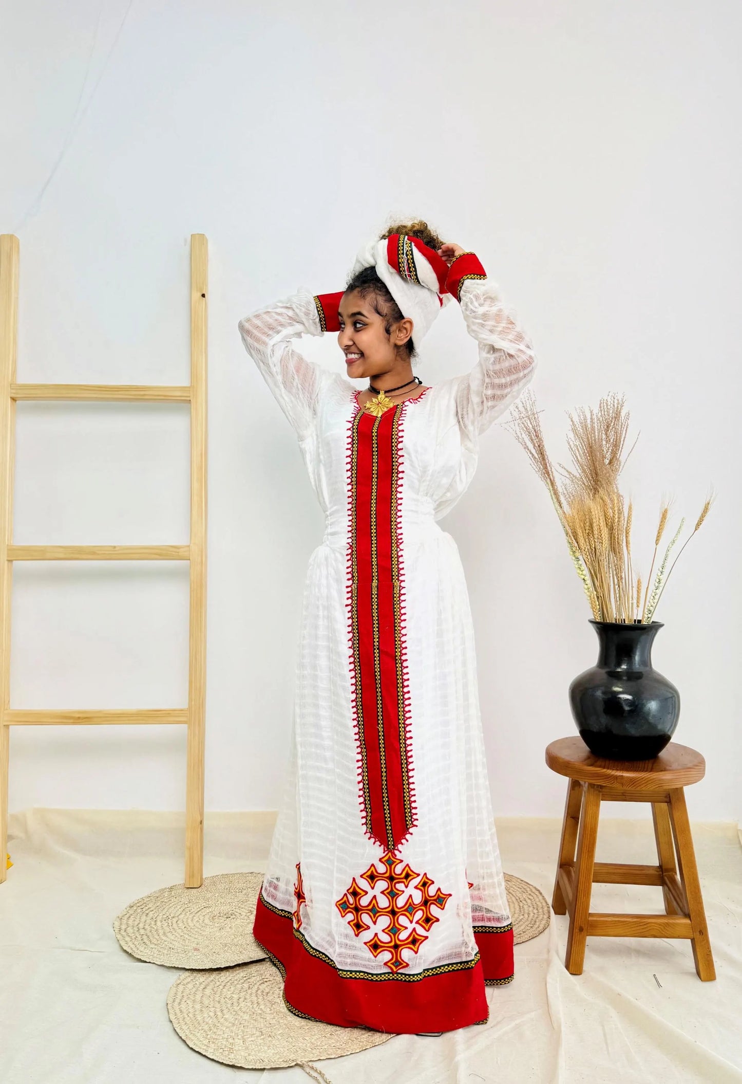 Traditional Ethiopian Dress | Habesha Kemis | Handwoven Cotton Dress | Ethiopian Cultural Dress | Eritrean Dress | Handmade Hab184