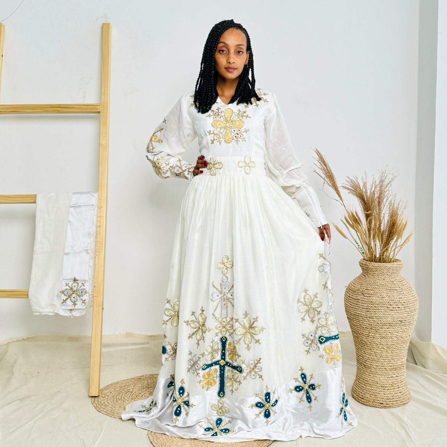 Beaded Habesha Dress for Any Occasion Habesha Kemis Hab03