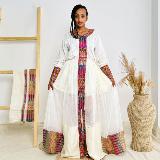 Vibrant Modern Habesha Kemis