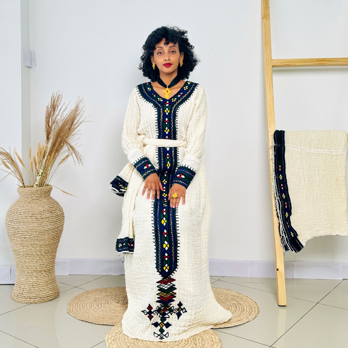 Black Habesha Dress Stunning Pattern Ethiopian Dress Hab37