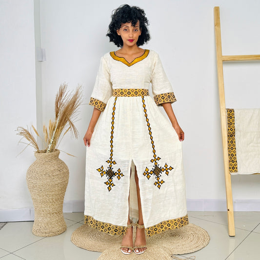 Bright Golden Habesha Dress 