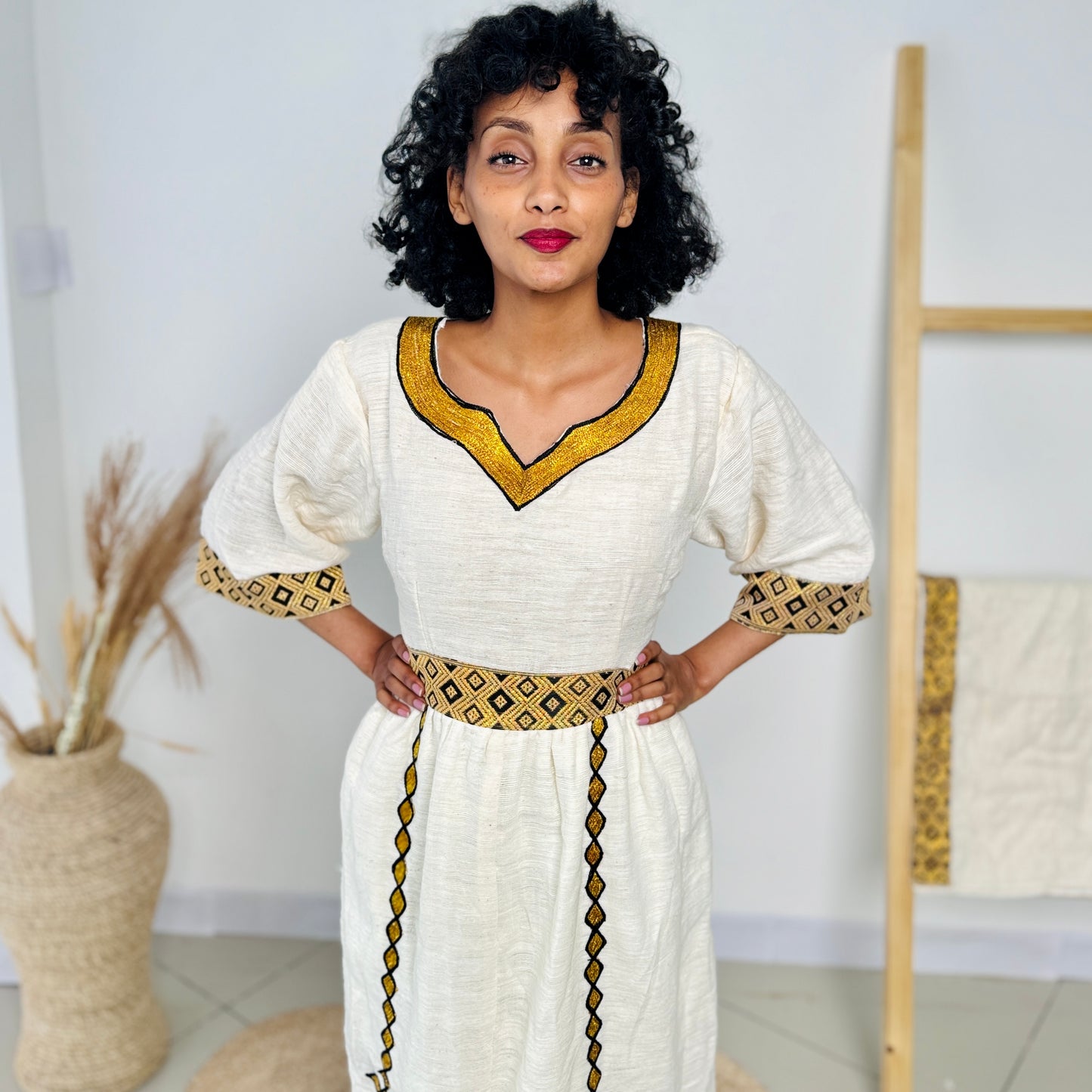 Bright Golden Habesha Dress for Special Occasions Hab29