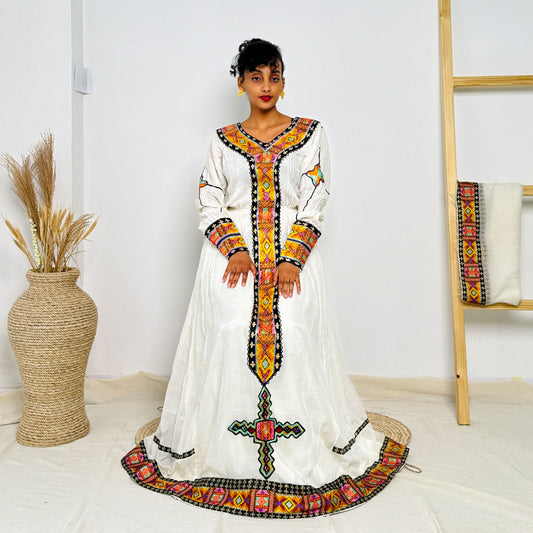 Colorful Gorgeous Traditional Habesha Dress 