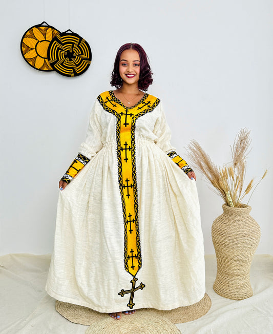 yellow habesha dress