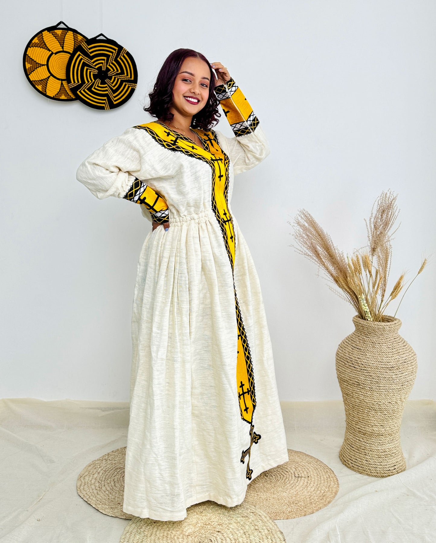 Yellow Habesha Dress Cultural Ethiopian Dress Hab28