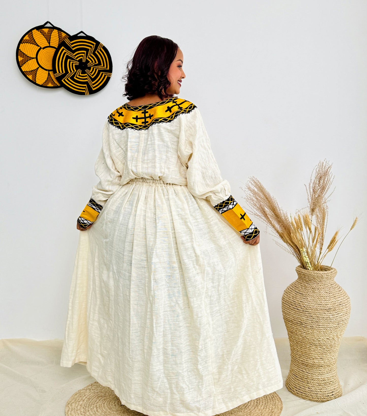 Yellow Habesha Dress Cultural Ethiopian Dress Hab28