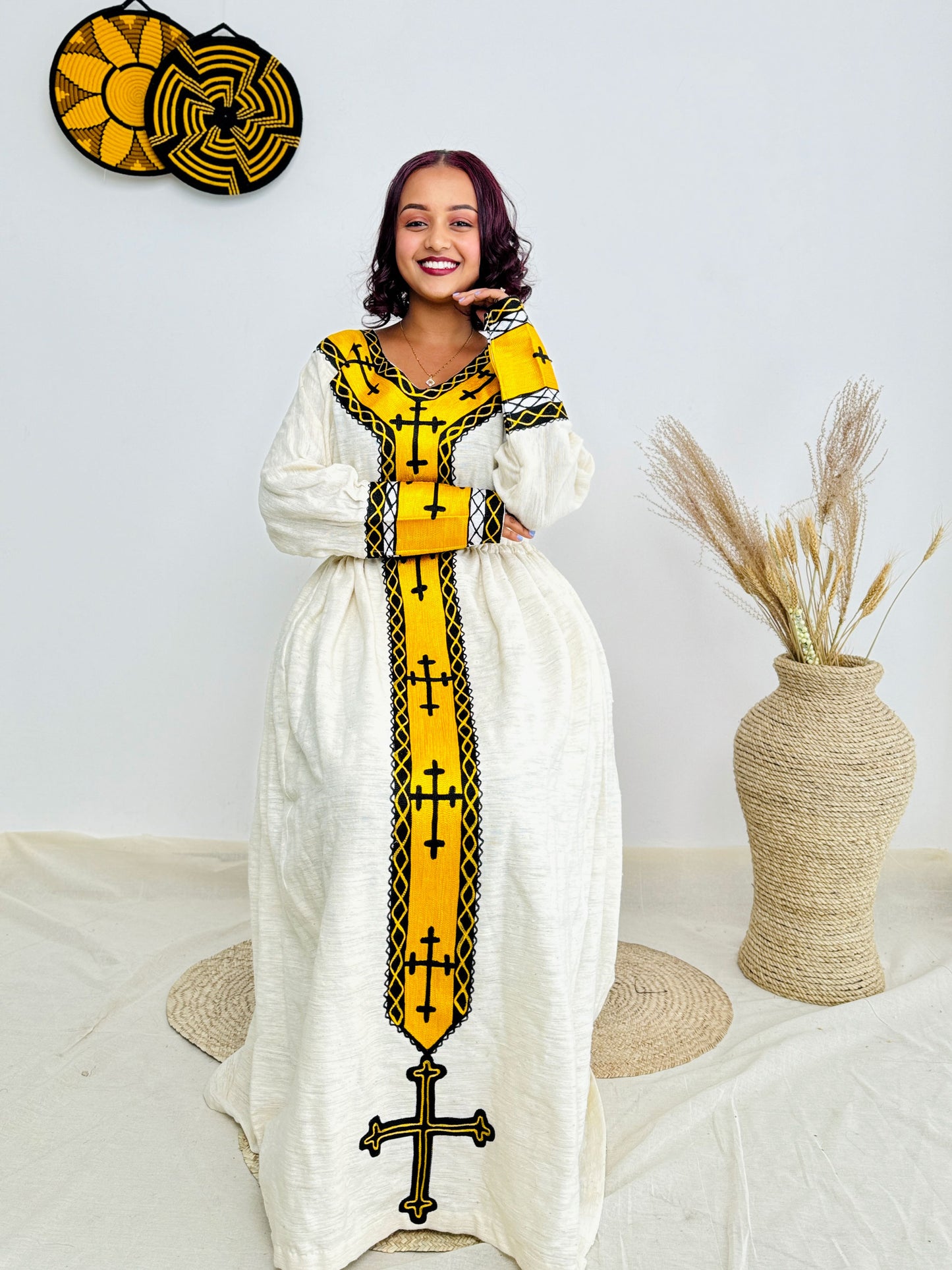 Yellow Habesha Dress Cultural Ethiopian Dress Hab28