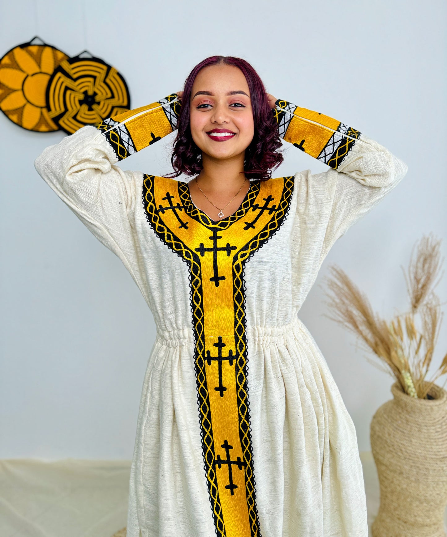 Yellow Habesha Dress Cultural Ethiopian Dress Hab28