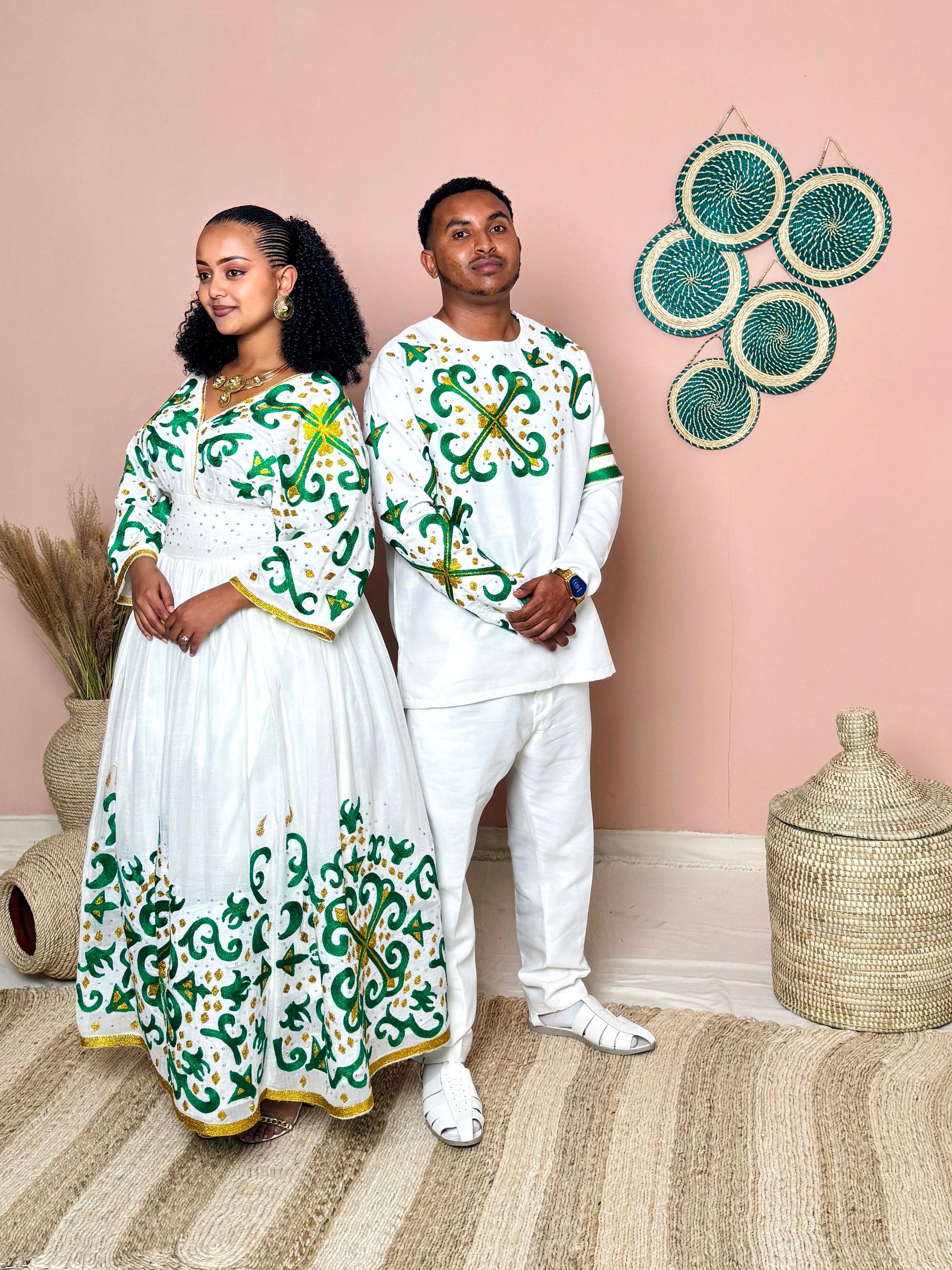 Ethiopain cloth
Eritrean dress
Eritrean cloth
culture dress
Couple’s Outfit
Couple’s habesha set
Couple’s Habesha Outfit

