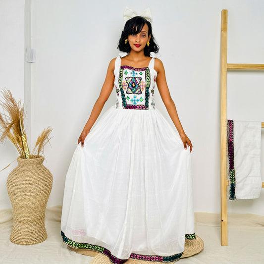 Habesha Dress Square Neckline Weddings Habesha and Special Events Traditional Dress Ethiopian Kemis