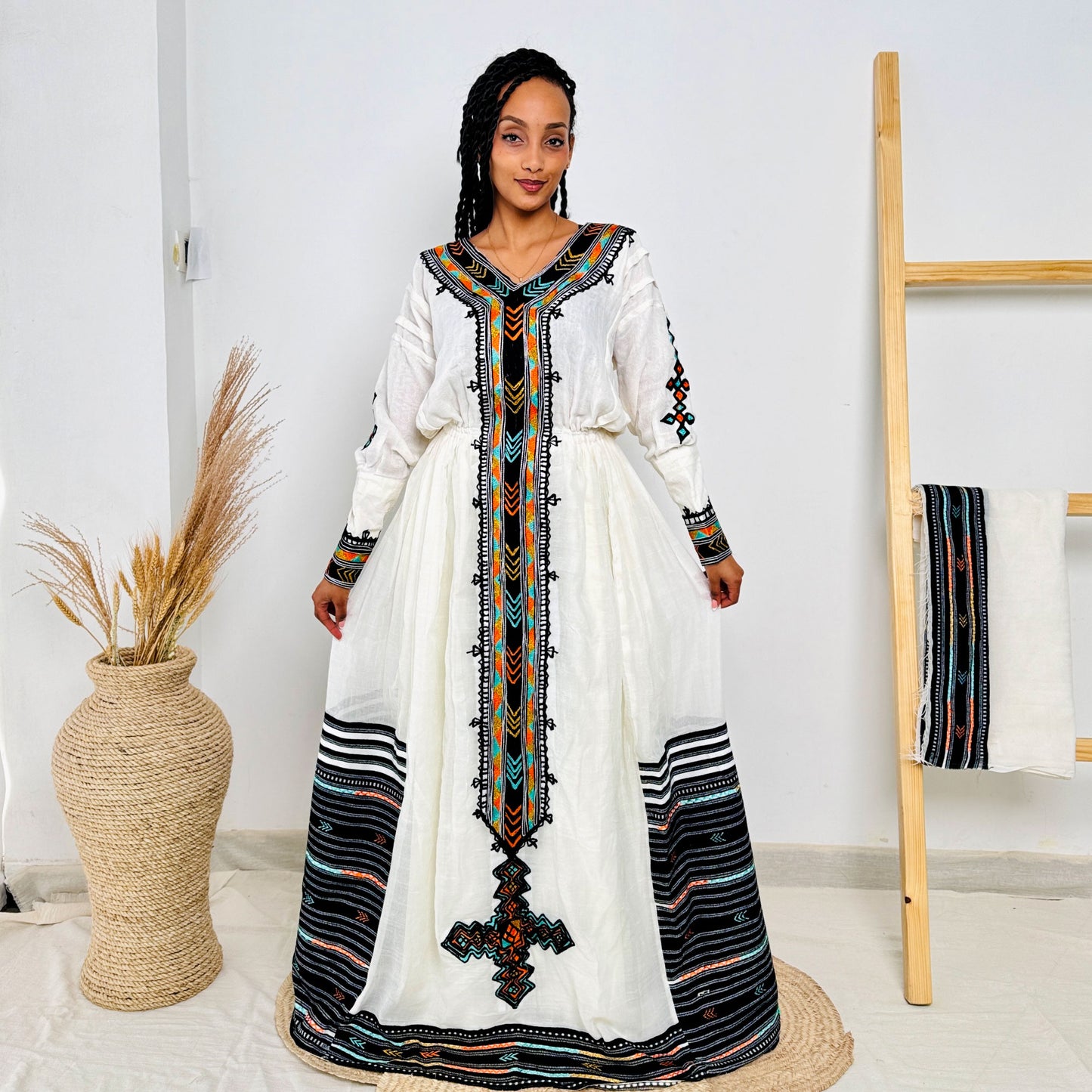 Black Habesha Dress Cultural Ethiopian Dress Kemis Hab33