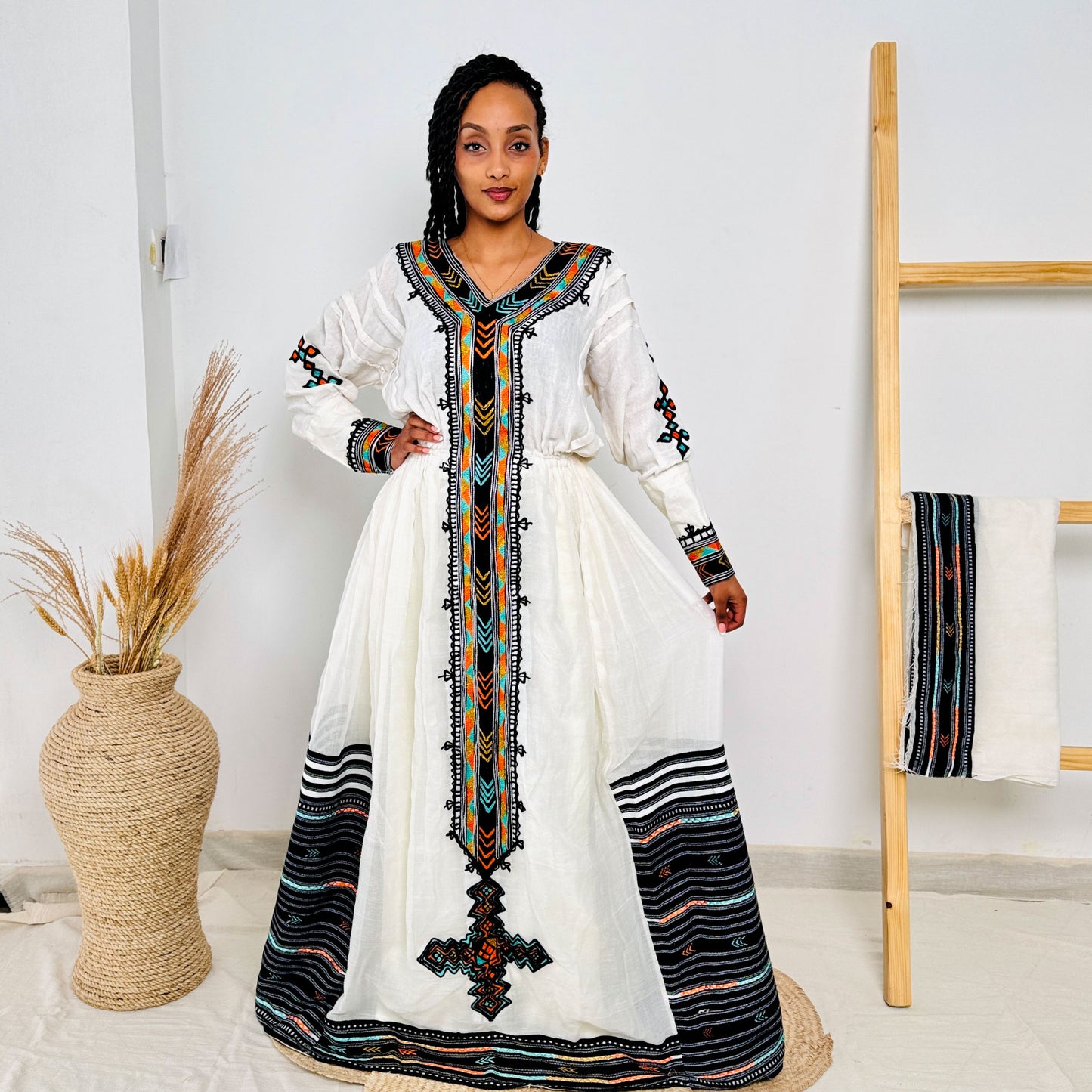 Black Habesha Dress Cultural Ethiopian Dress Kemis Hab33