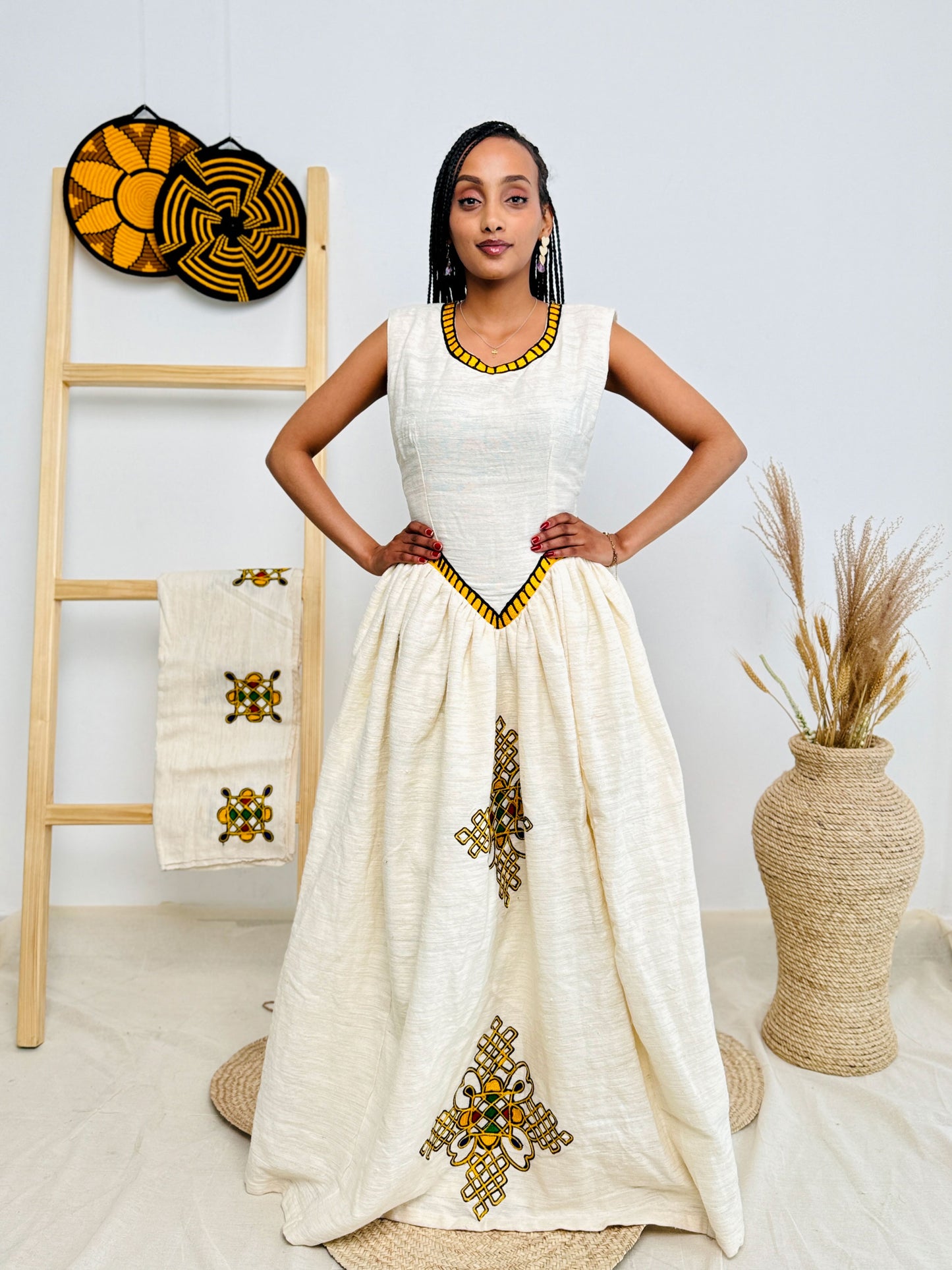 Modern Shape Habesha Dress with Stylish Design Hab16