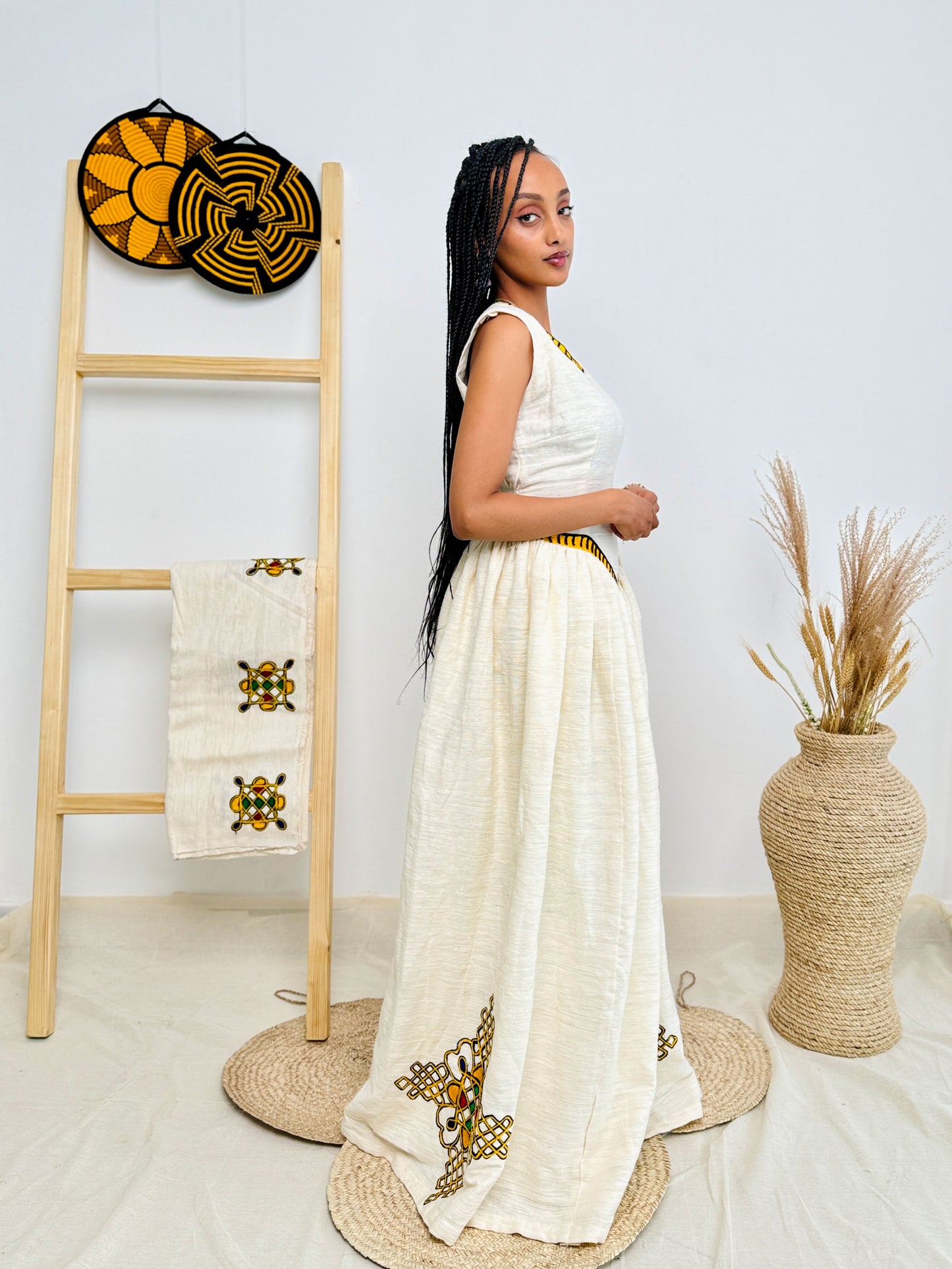 Modern Shape Habesha Dress with Stylish Design Hab16