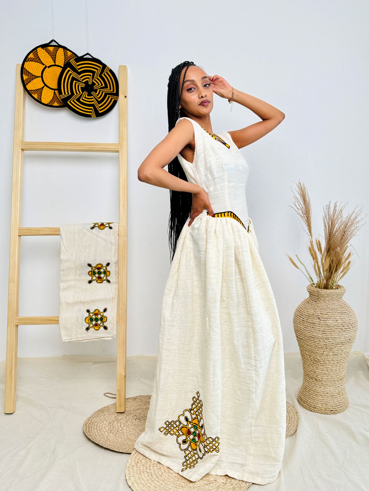 Modern Shape Habesha Dress with Stylish Design Hab16