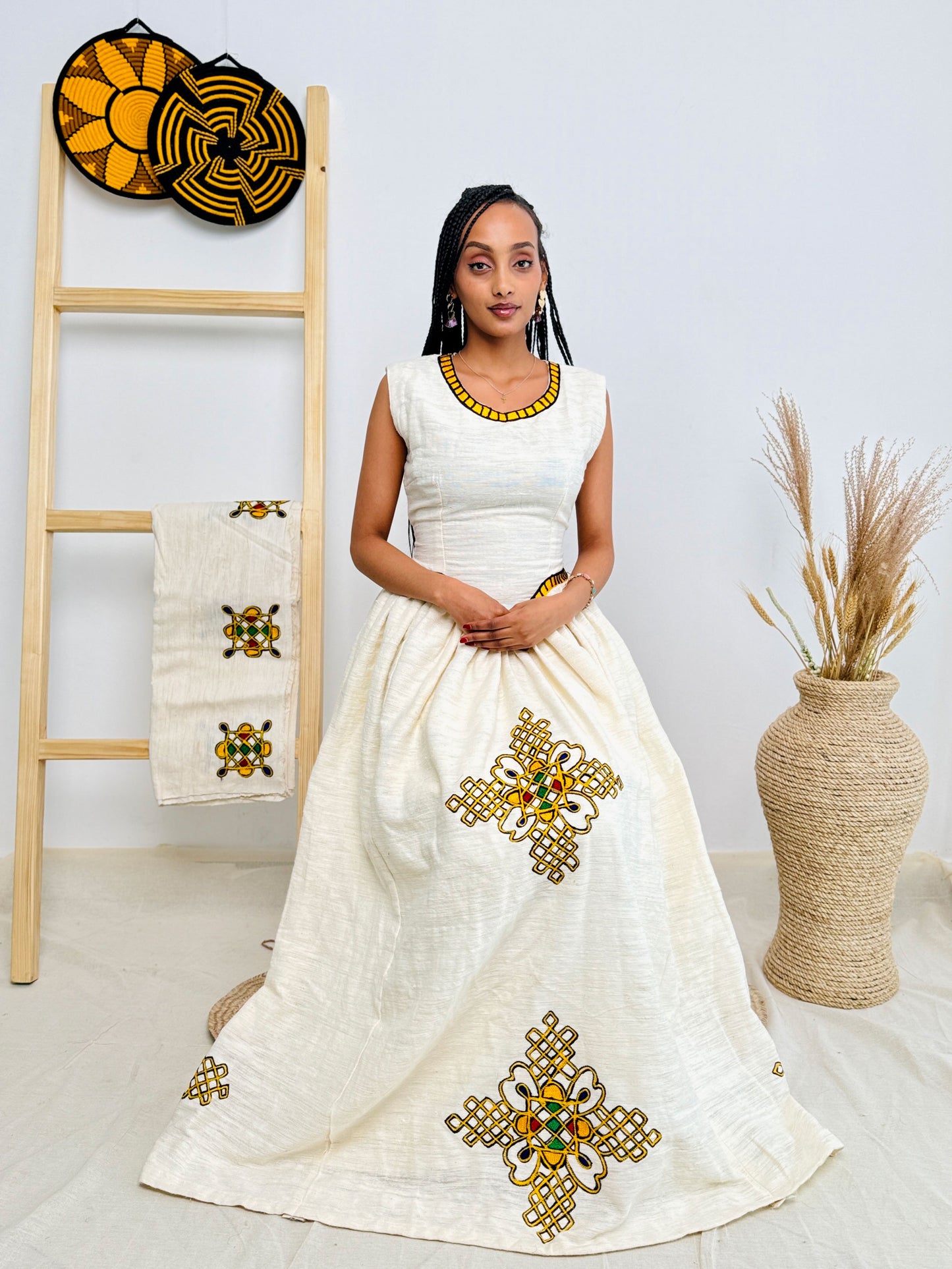 Modern Shape Habesha Dress with Stylish Design Hab16