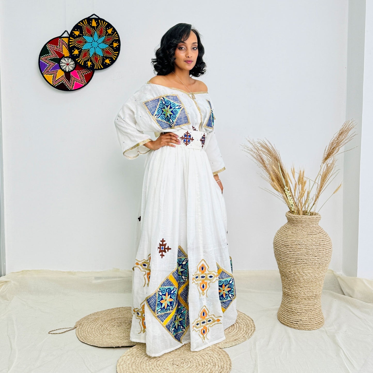 Habesha Dress | Elegant Full-Sleeve Design |Habesha Events Dress | Handwoven Cotton Hab61