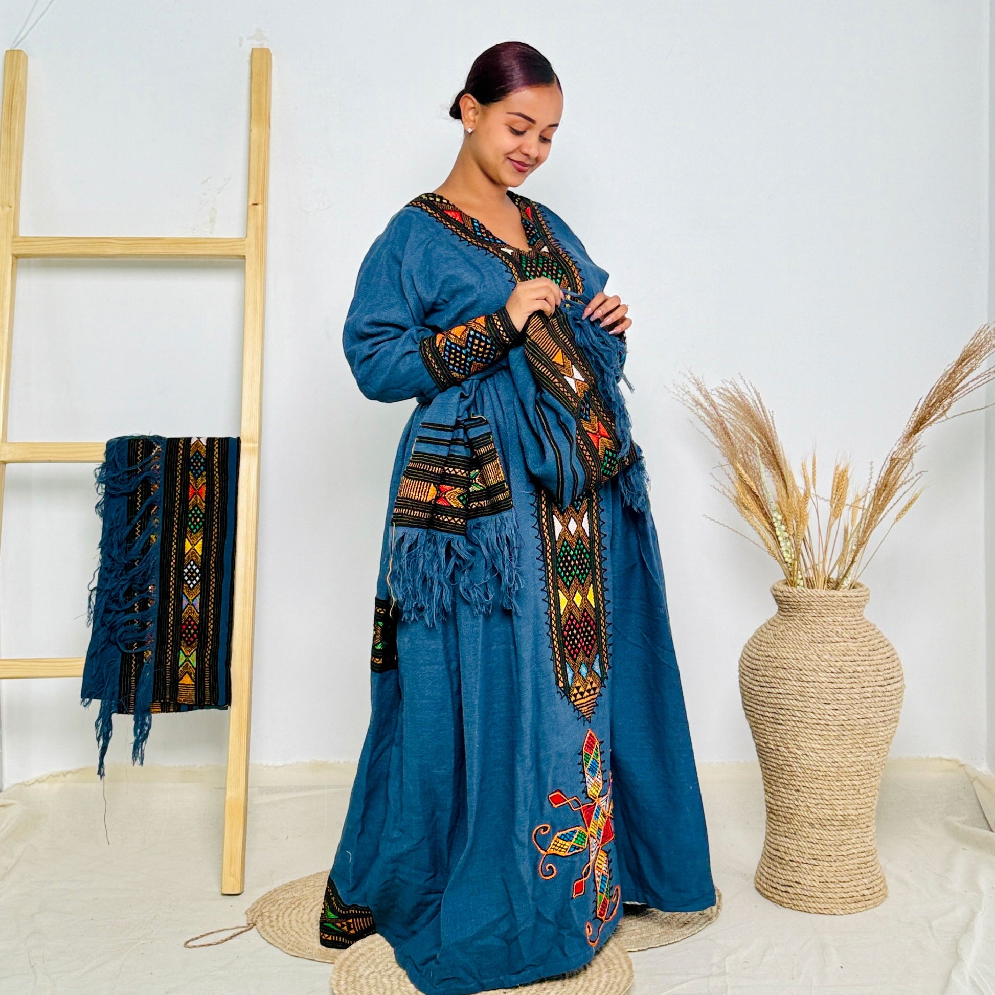 Dark Blue Raya Cultural Dress