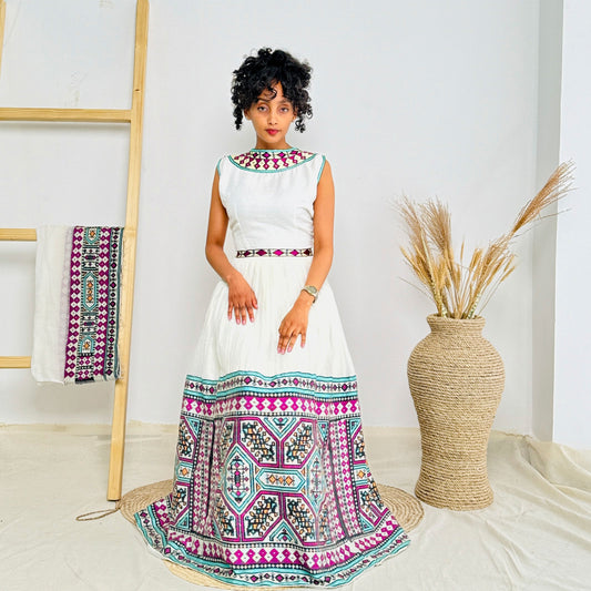 Vibrant Multicolor Habesha Dress