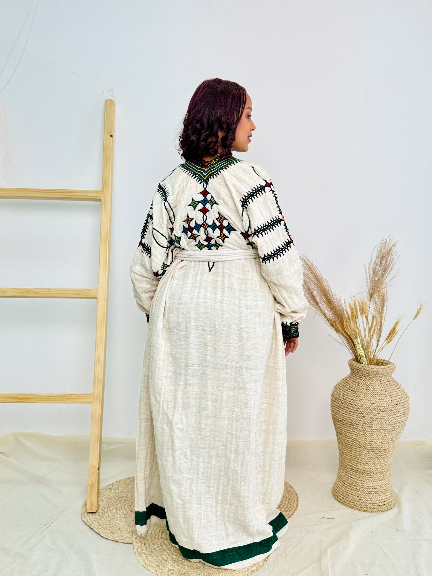 Gondar Ethiopian Dress with Elegant Traditional Patterns Hab12