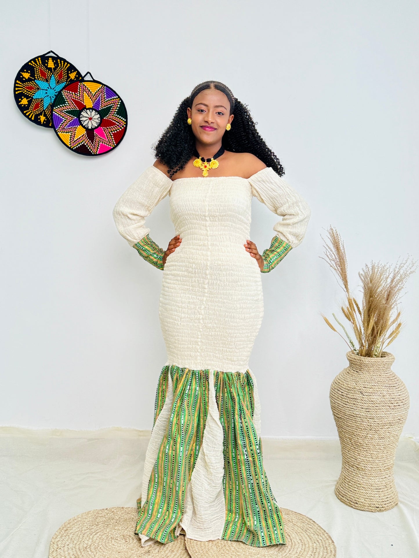 Modern Green Habesha Dress