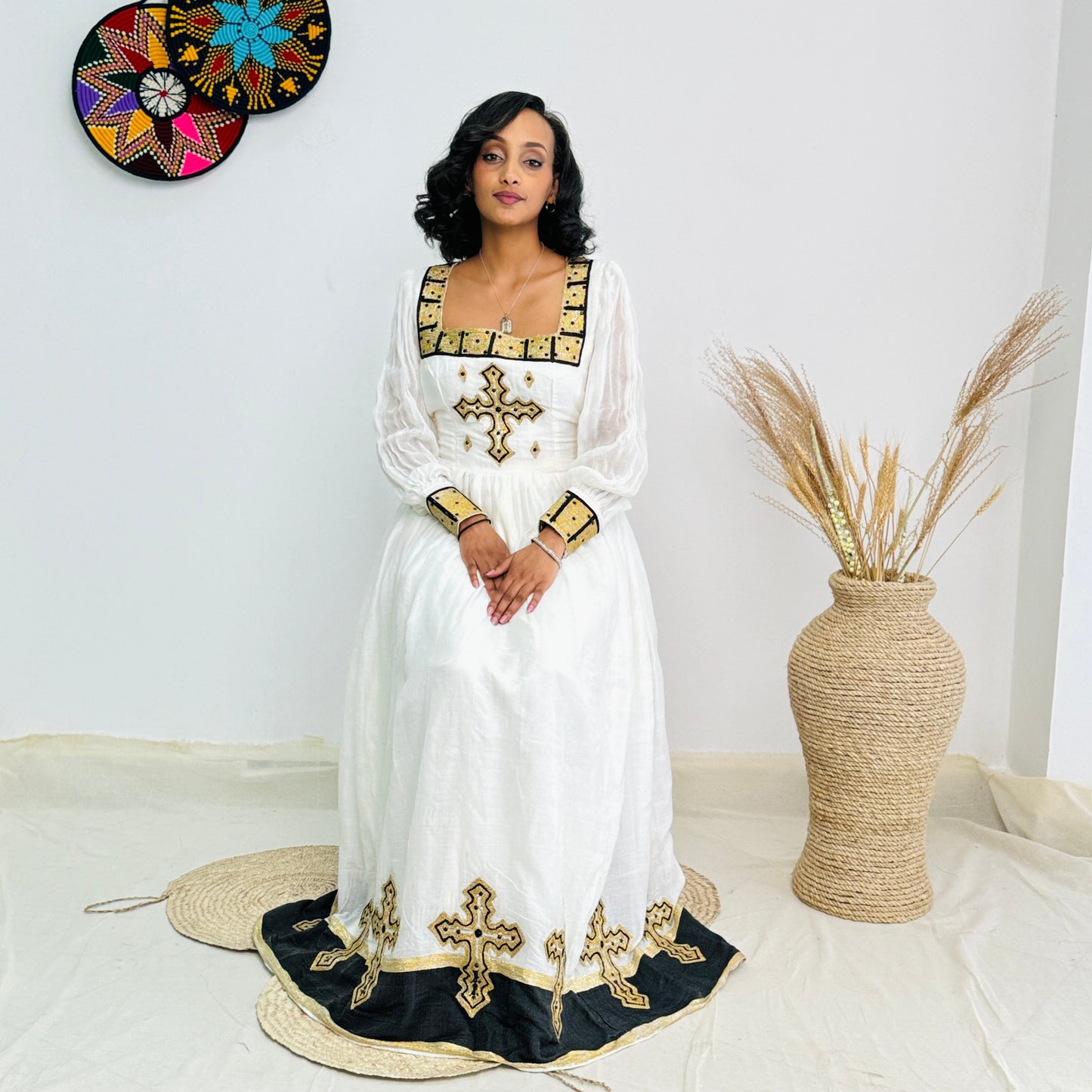 Modern Black and Golden Habesha Dress 