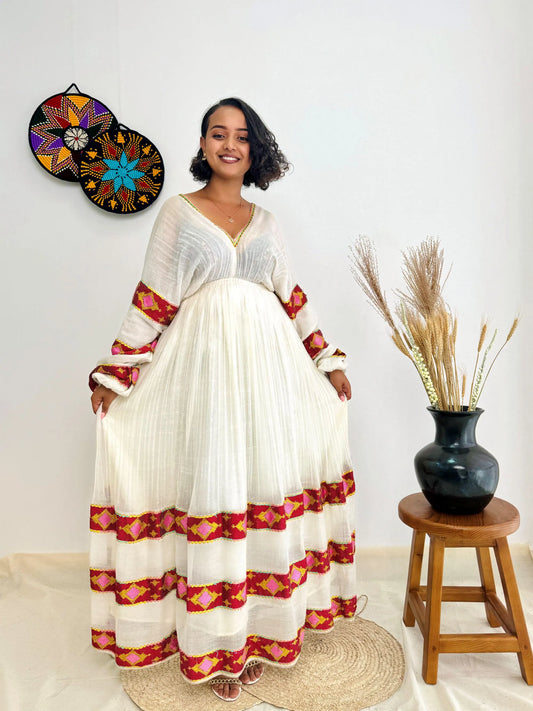Ethiopian Elegance | Handwoven Habesha Kemis | Traditional wear