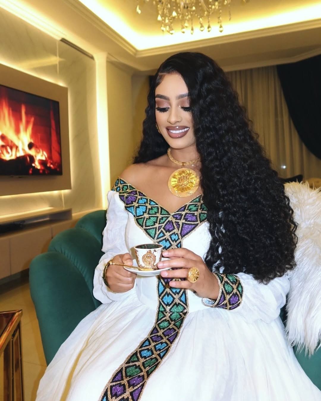 MEKLIT HABESHA KEMIS WITH TRADITIONAL CROSS EMBROIDERY | ETHIOPIAN CULTURAL DRESS FOR EVENTS | HANDCRAFTED HABESHA DRESS