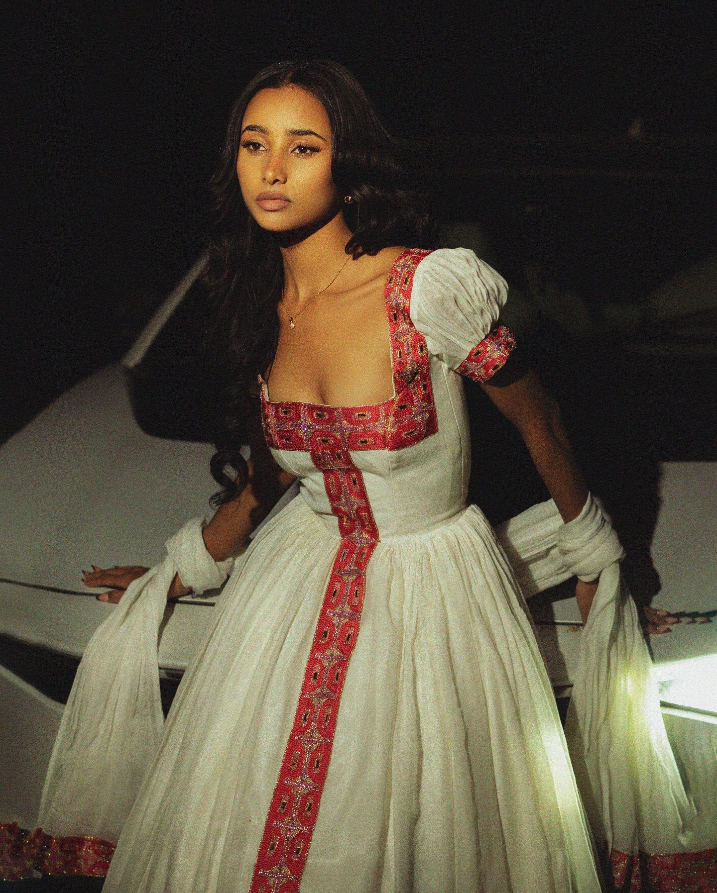 FILAGOT RED EMBROIDERY ETHIOPIAN HABESHA KEMIS | CULTURAL HABESHA DRESS FOR SPECIAL OCCASIONS | CULTURAL ETHIOPIAN DRESS