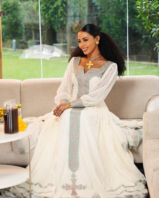 Aster Light Handwoven Habesha Dress