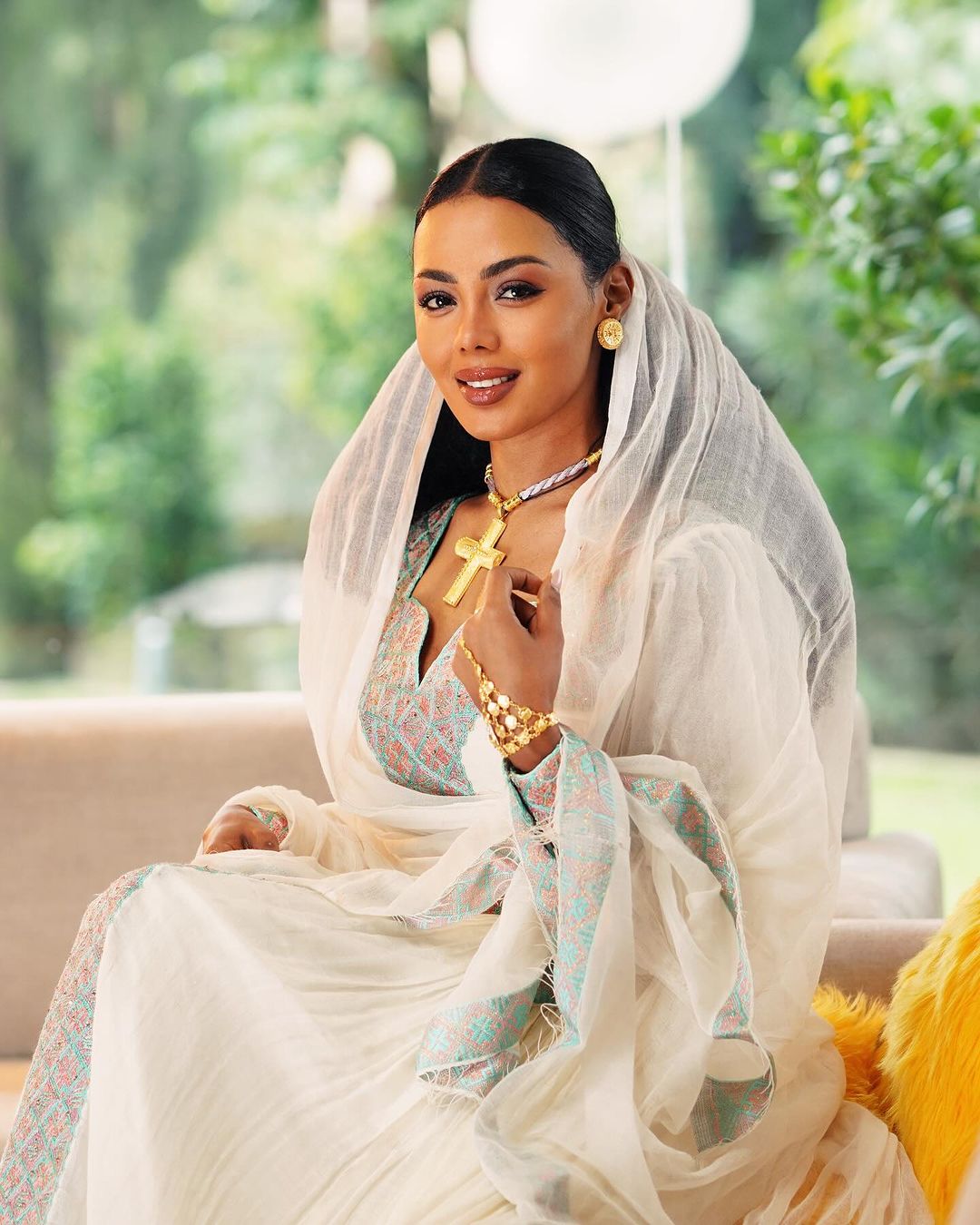 Aster Light Handwoven Habesha Dress | Minimalist Ethiopian Kemis Hab311