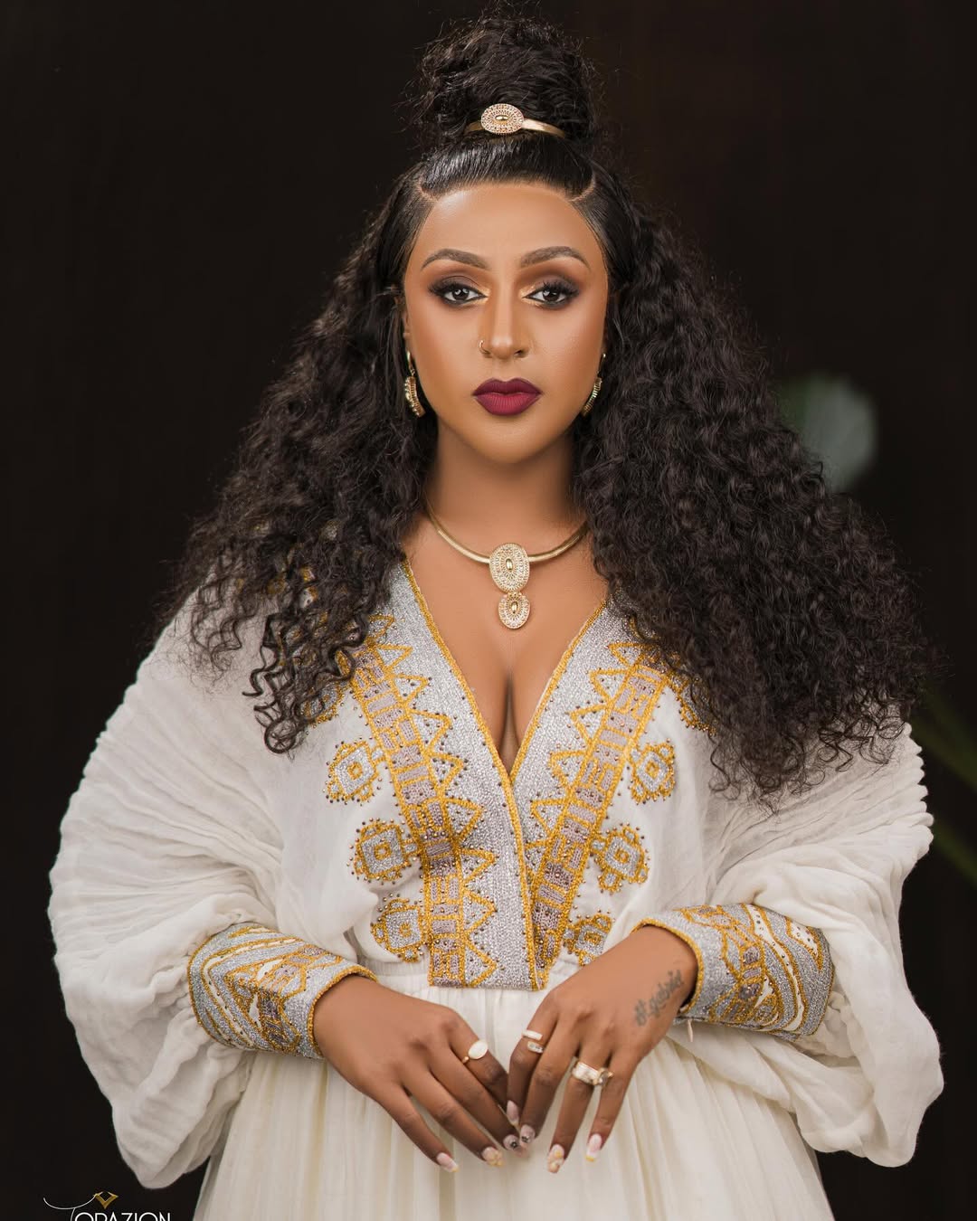 FASIKA ROYAL ETHIOPIAN TRADITIONAL DRESS | HABESHA WEDDING DRESS | BOLD GOLD TILET HABESHA KEMIS