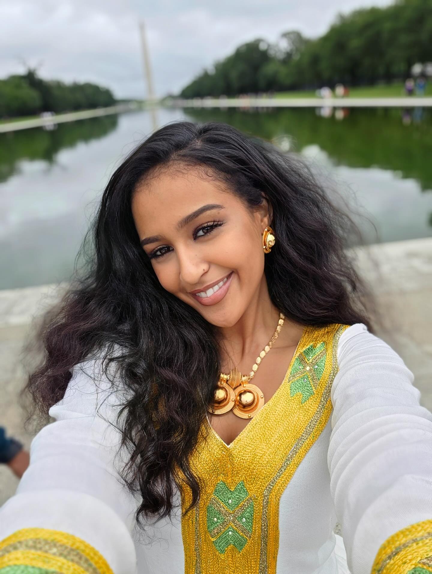 EMEBET ERITREAN HABESHA DRESS | TRADITIONAL YELLOW AND GREEN EMBROIDERY HABESHA KEMIS | TIMELESS TRADITIONAL ETHIOPIAN CLOTHING