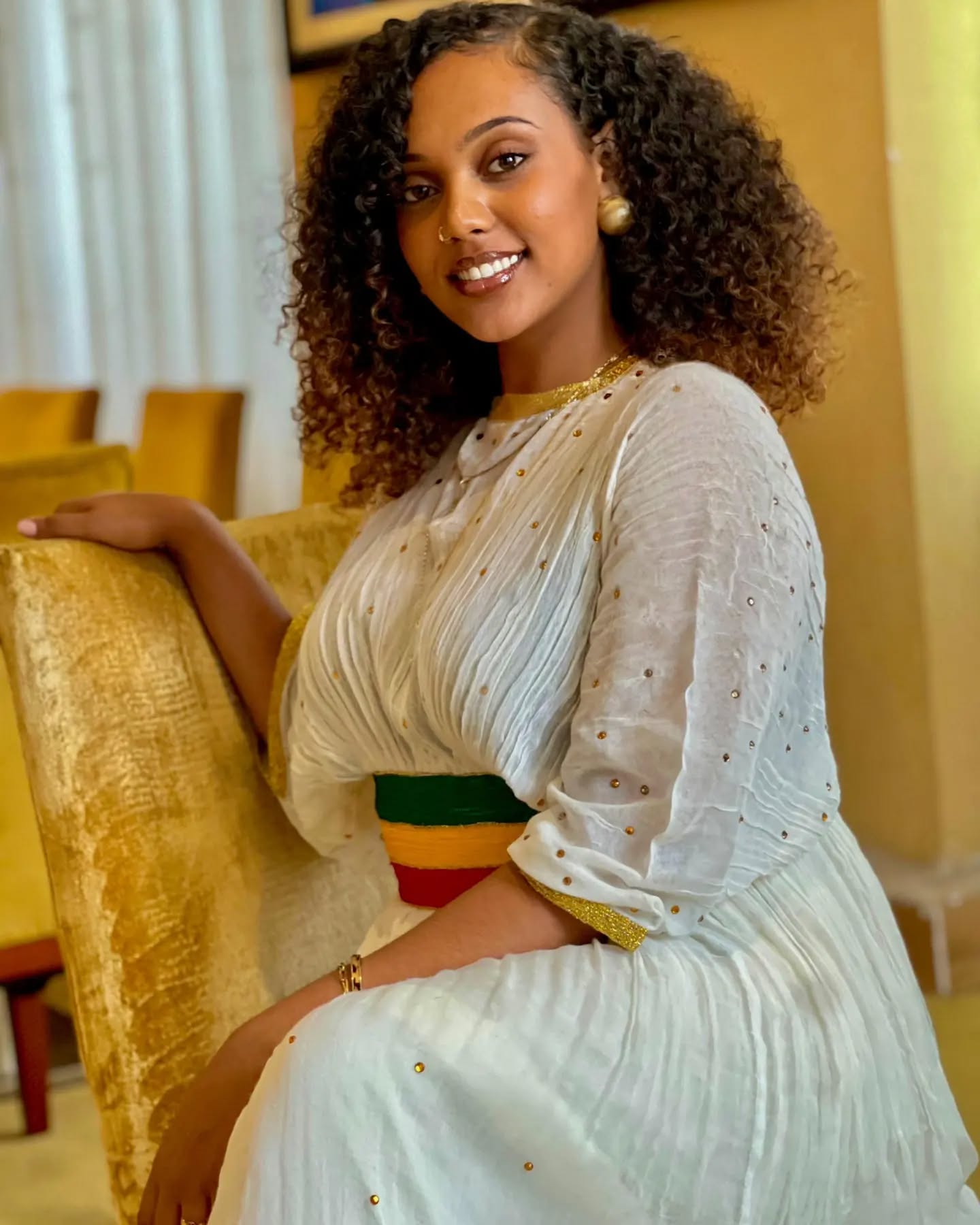 AMLESET ETHIOPIAN FLAG COLOR HABESHA DRESS | TRADITIONAL GREEN, YELLOW AND RED HABESHA KEMIS | TIMELESS ETHIOPIAN CLOTHING