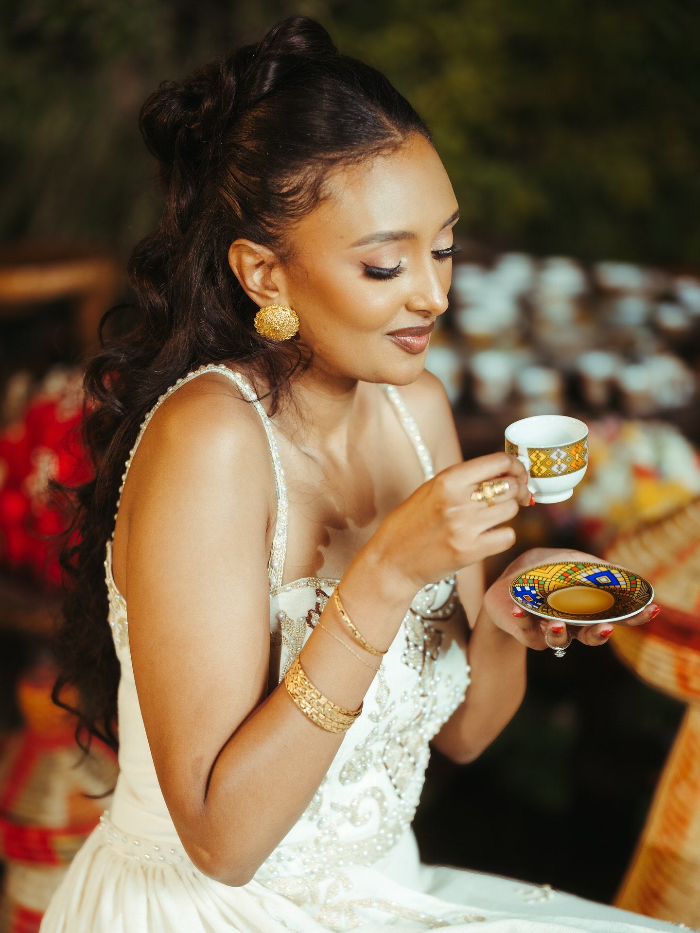 LISHAN ETHIOPIAN MODERN HABESHA OUTFITS FOR COUPLES | WHITE CEREMONIAL MATCHING OUTFIT | CLASSIC COUPLE'S SET FOR WEDDING